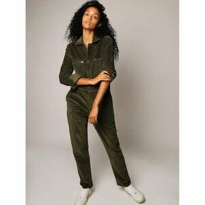 NWT Lee Corduroy Union-Alls in Olive Grove Green Relaxed Coverall Jumpsuit L